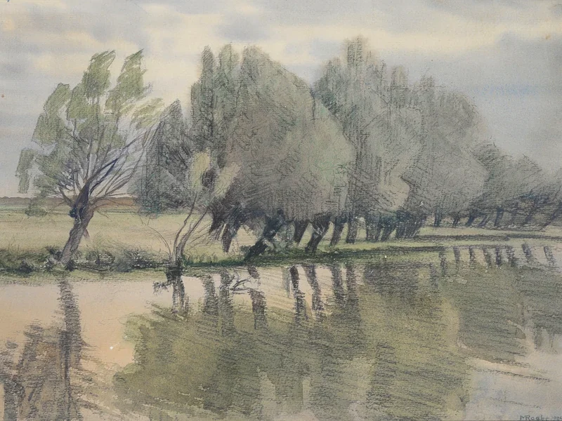 1863-Margarethe Raabe - Salici in riva al fiume (1909)